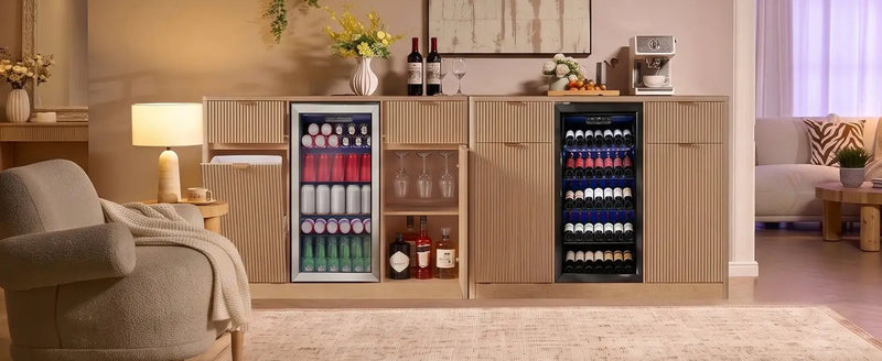 K&K 2-Piece Coffee Bar Cabinet with Fridge Space by HouseOfZazla