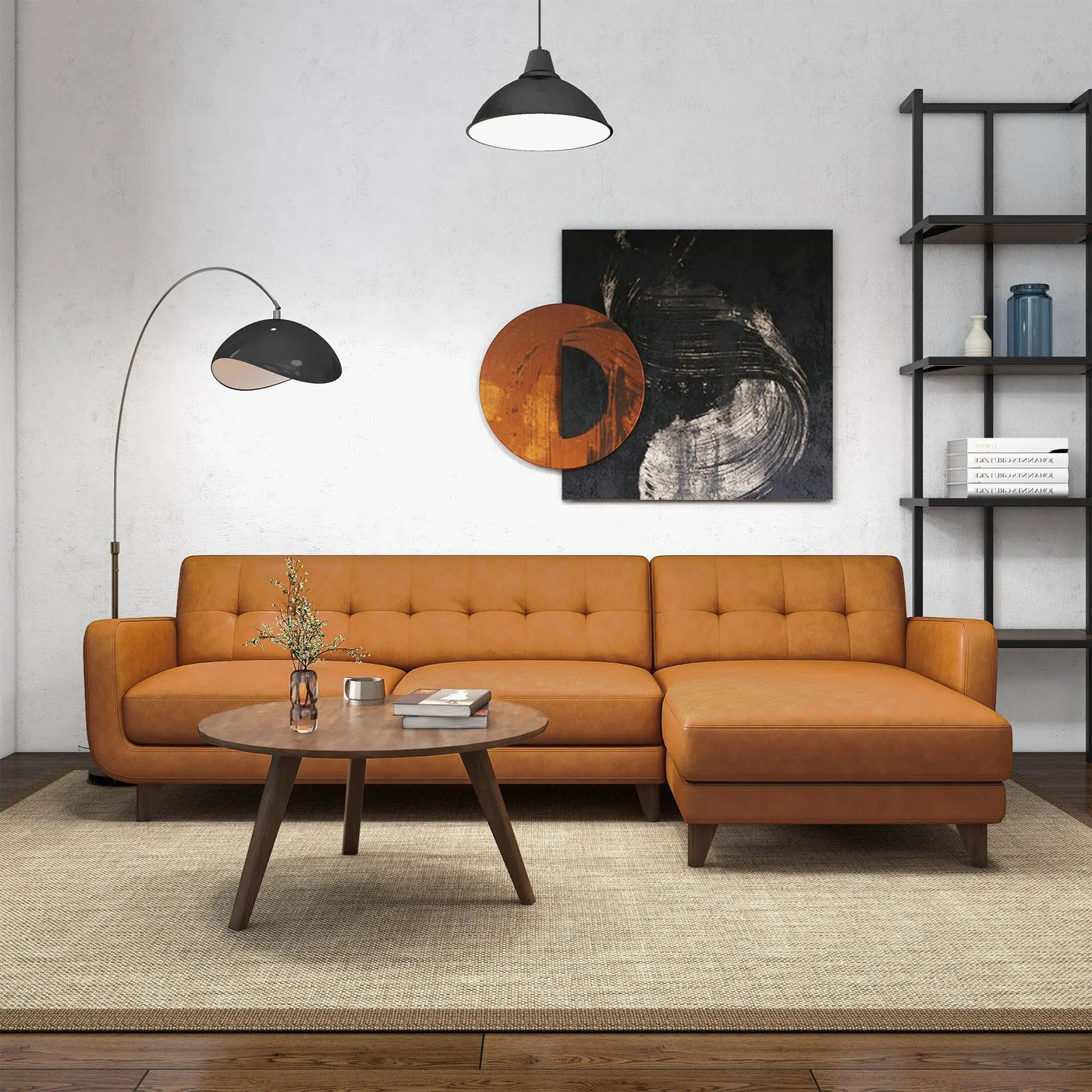 Allison - Mid-Century Modern Sectional Sofa Chaise by Unique Piece Furniture