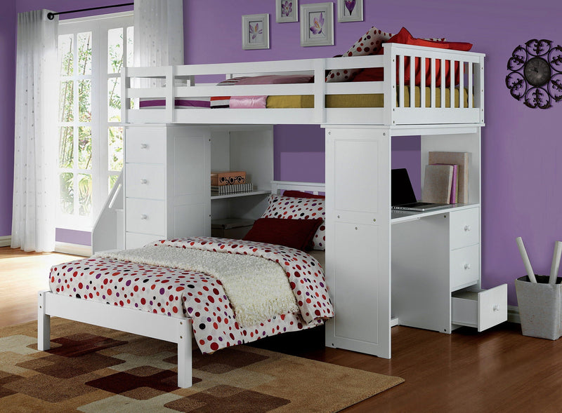 Freya Twin Loft Bed with Storage - White, photo 3 of 4