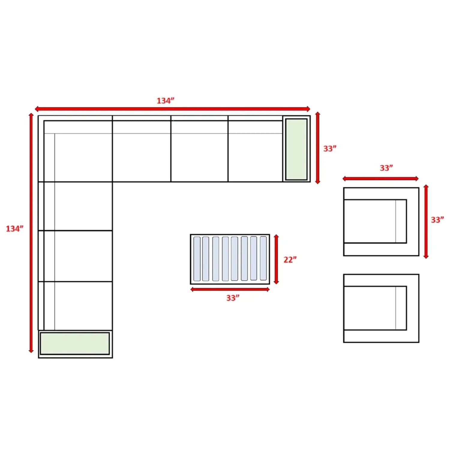 Wicker Sectional Seating Group With Cushions by Unique Piece Furniture