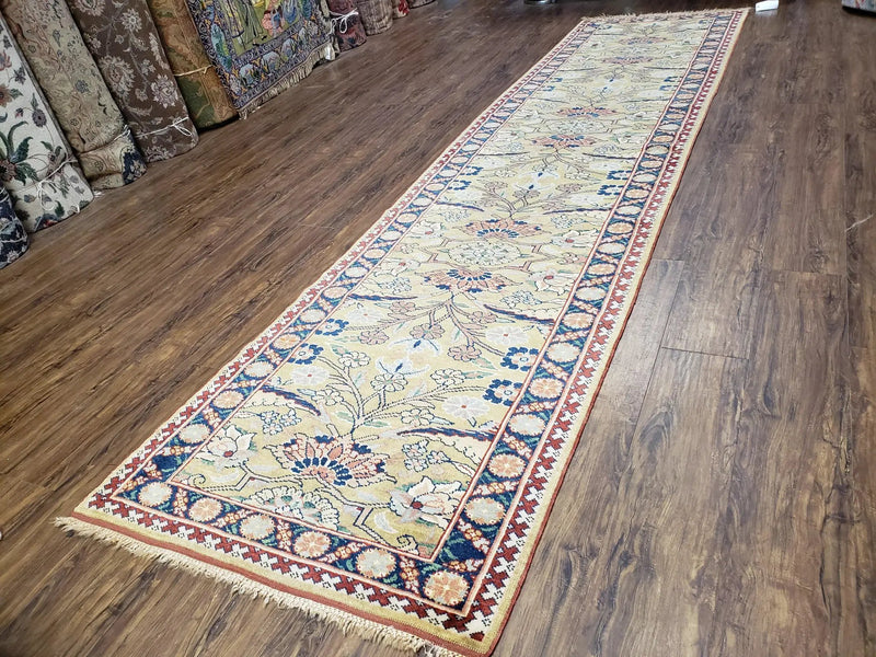 Hallway Runner Rug, Kitchen Runner, Sultanabad Hand Knotted Rug, Farmhouse Rug, 1950s Rug, Mahal Rug, Turkish Rug, Long Runner, Yellow by Jewel Rugs