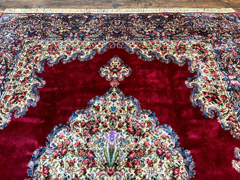 Karastan Rug 8.8 x 12 - Red Floral Kirman - Wool Pile Carpet by Jewel Rugs
