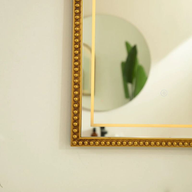 20'' Avri Mirror in Golden Beaded Retro Style by HouseOfZazla