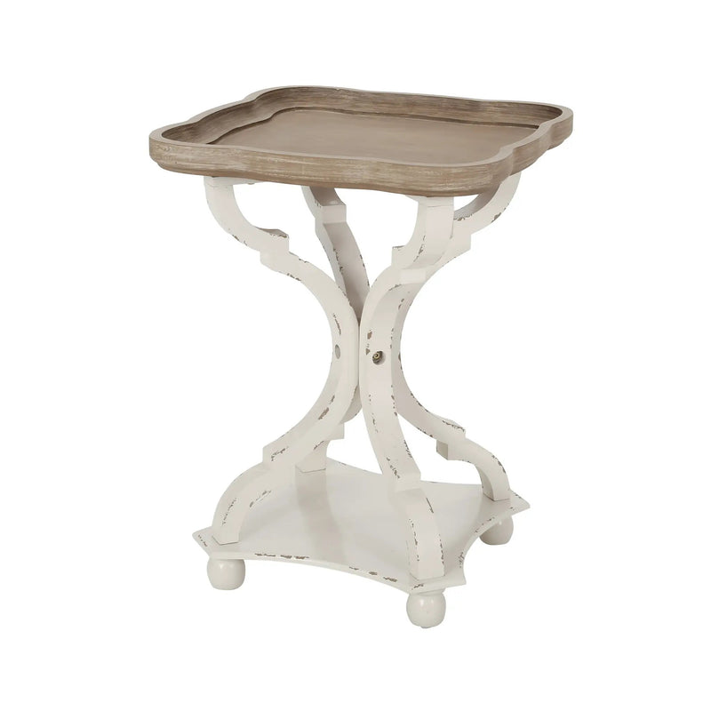 Accent Table with Hourglass Base and French Country Design by HouseOfZazla