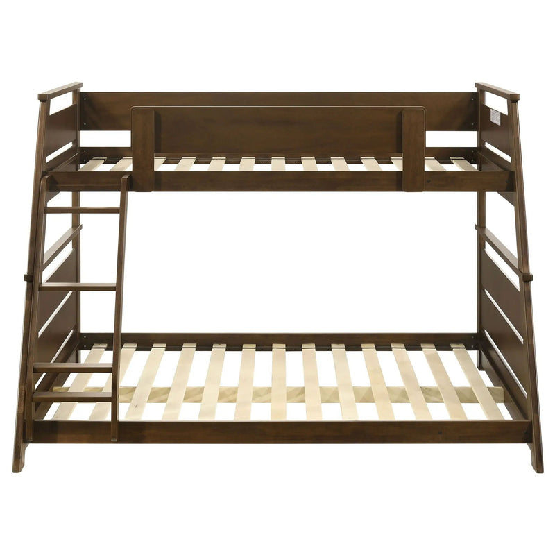 Holden Wood Veneer Twin Over Full Bunk Bed Walnut by Unique Piece Furniture