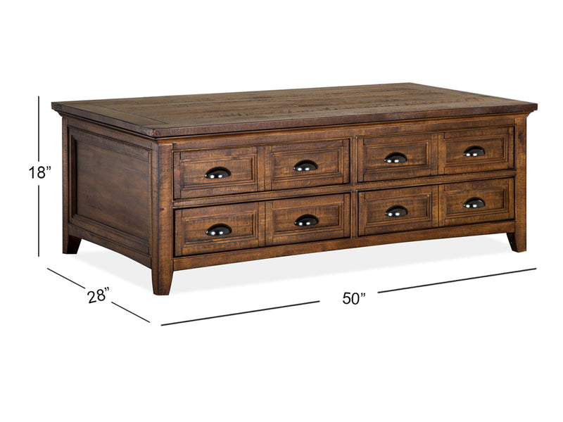 Bay Creek - Lift Top Storage Cocktail Table With Casters - Toasted Nutmeg, photo 7 of 7