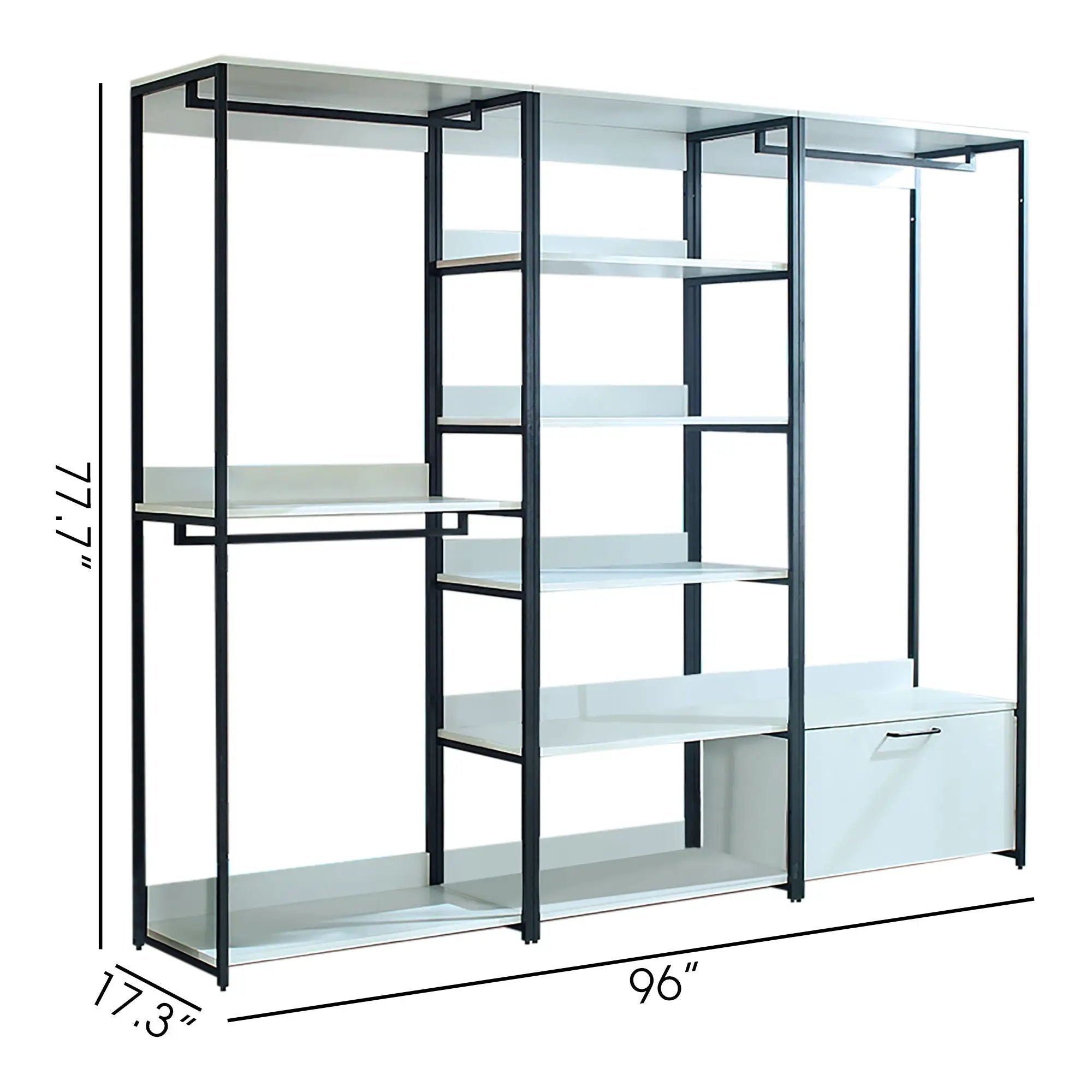 Fiona - Freestanding Walk-In Closet System - White - Wood by HouseOfZazla
