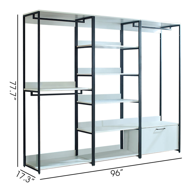 Fiona - Freestanding Walk-In Closet System - White - Wood by HouseOfZazla