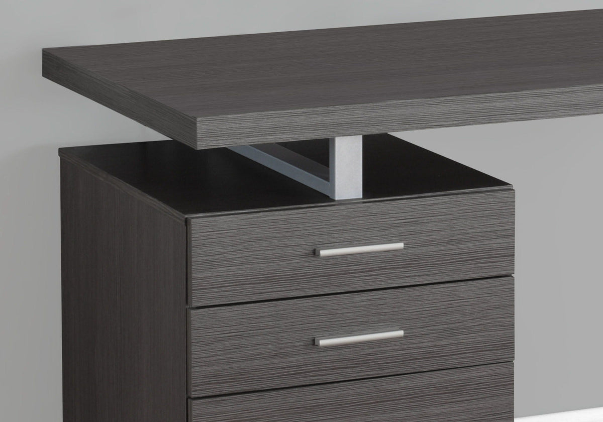 Computer Desk with Reversible Storage Drawers - Gray or Dark Gray, photo 8 of 8