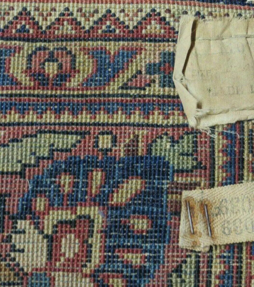 Antique Persian Sarouk Rug 4x6, Hand Knotted 1920s Oriental Carpet 4 x 6 ft, Navy Blue and Red Wool Rug, Handmade Floral Allover Persian Area Rug by Jewel Rugs