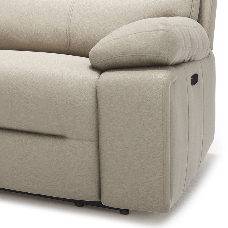Modern Power Motion Reclining Loveseat Sofa with Cup Holders – Cream Taupe Beige, photo 12 of 13