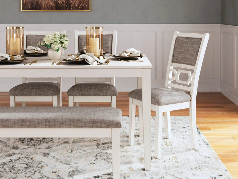 Erinberg - Dining Room Table Set (Set of 6) - Antique White by Unique Piece Furniture