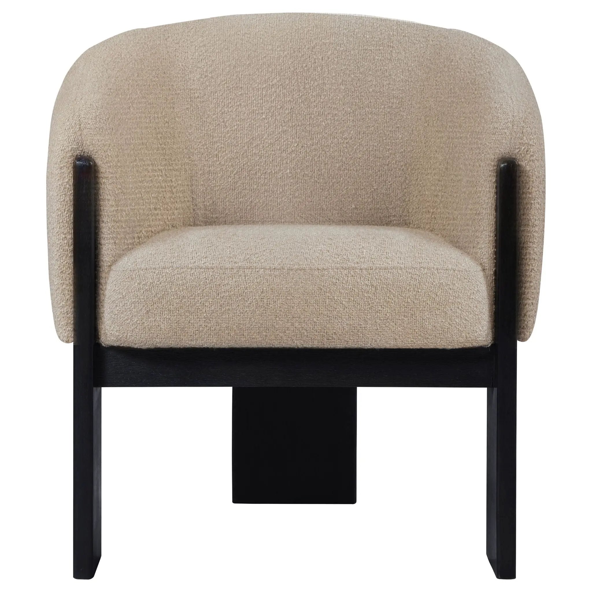 Valdez Boucle Upholstered Barrel Back Accent Chair Beige by Unique Piece Furniture
