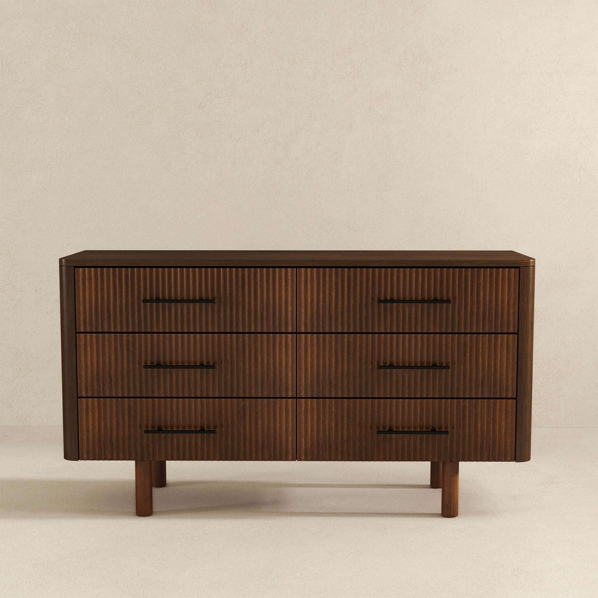 Brown 6-Drawer Dresser with Walnut Finish – Solid Wood, photo 13 of 13