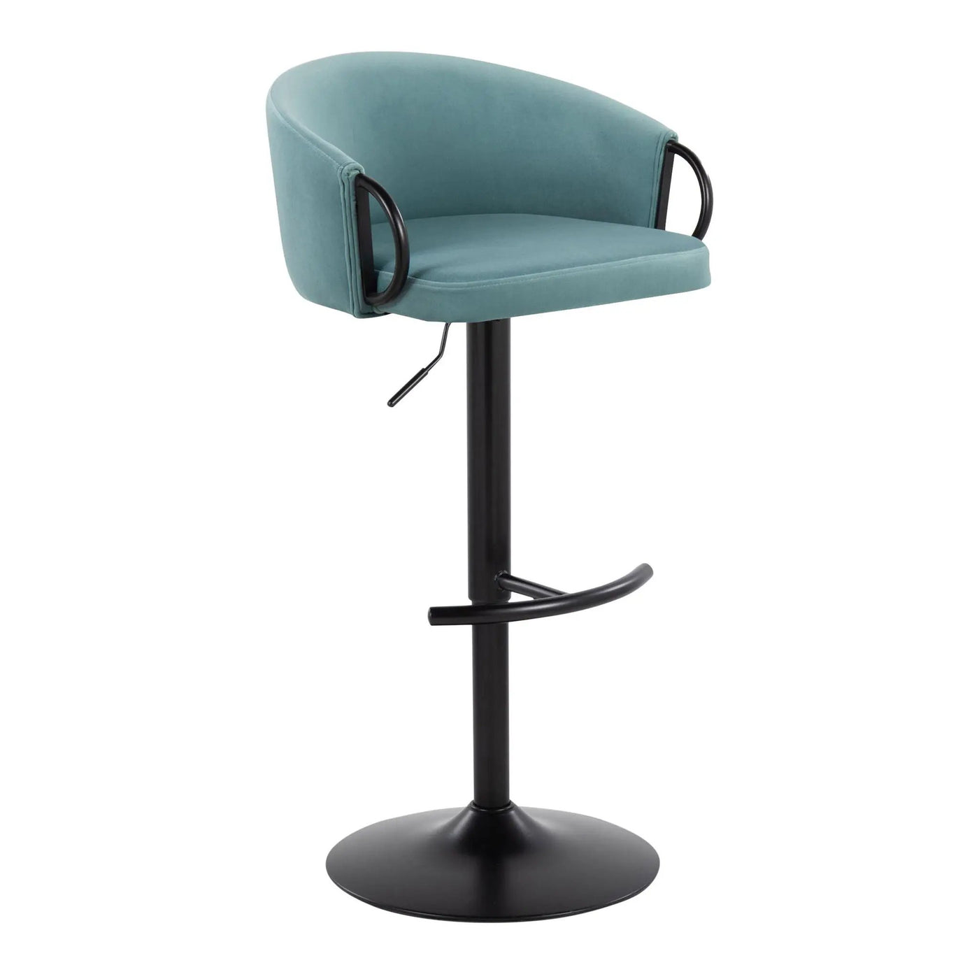 Claire - Contemporary Adjustable Barstool With Swivel With Rounded T Footrest (Set of 2) by HouseOfZazla