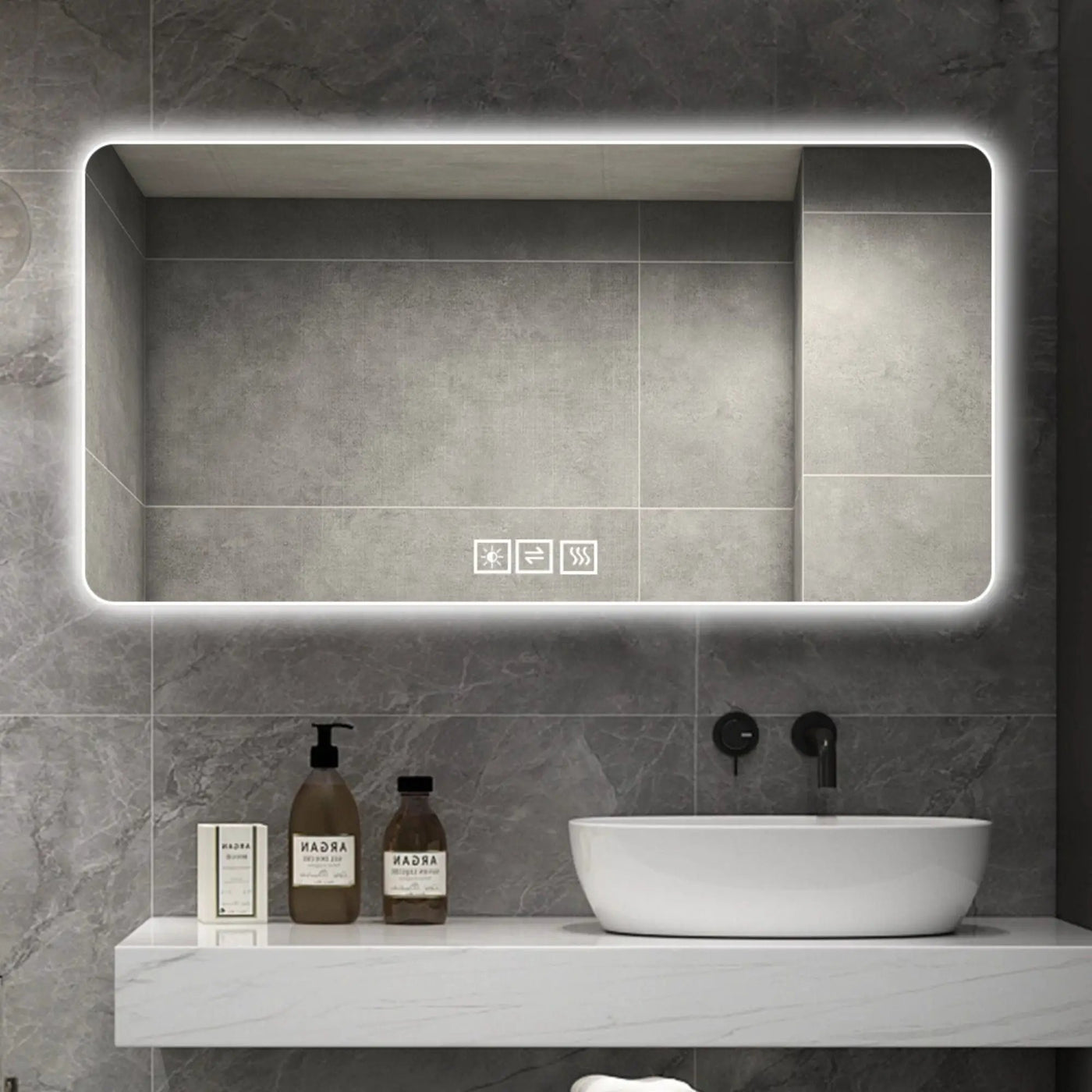 LED Bathroom Mirror With 3 Color Dimmable Backlight by Unique Piece Furniture