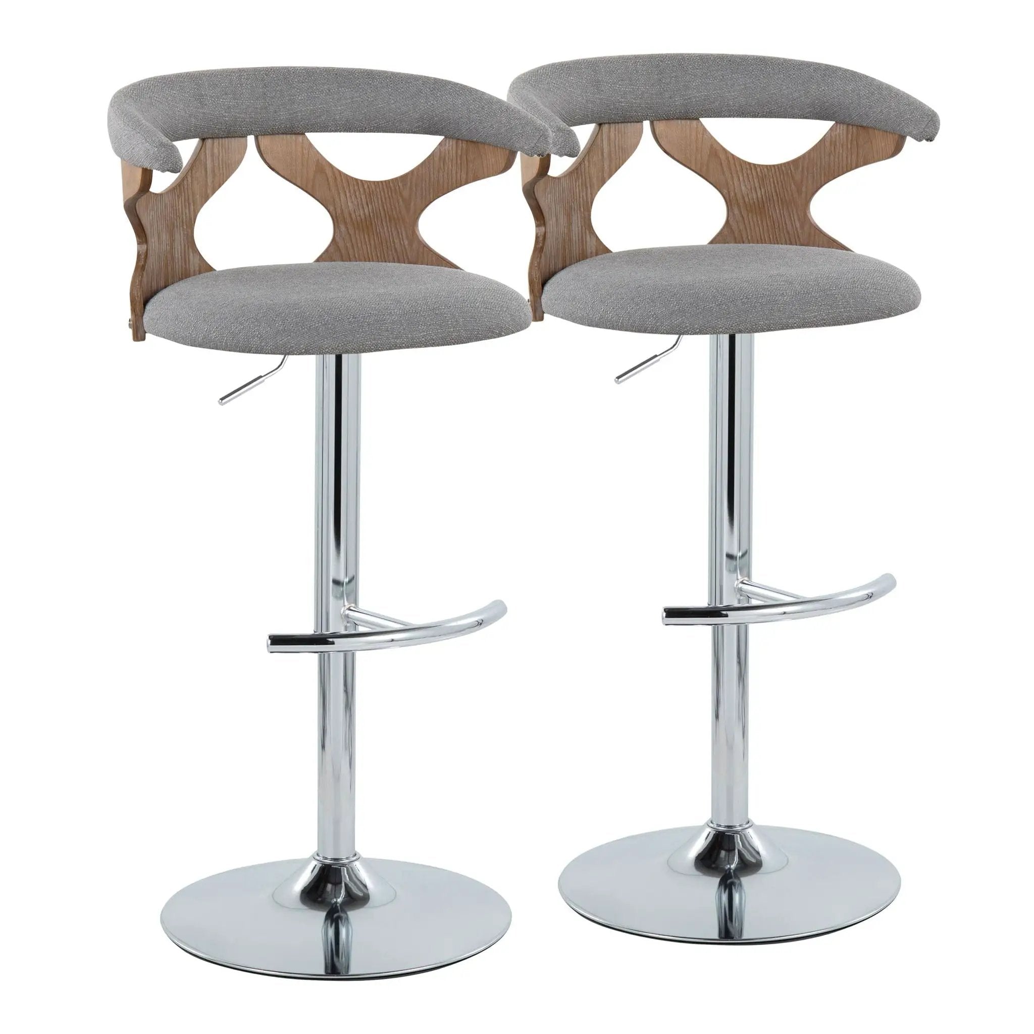 Gardenia - Contemporary Adjustable Barstool With Swivel / Rounded T Footrest (Set of 2) by Unique Piece Furniture