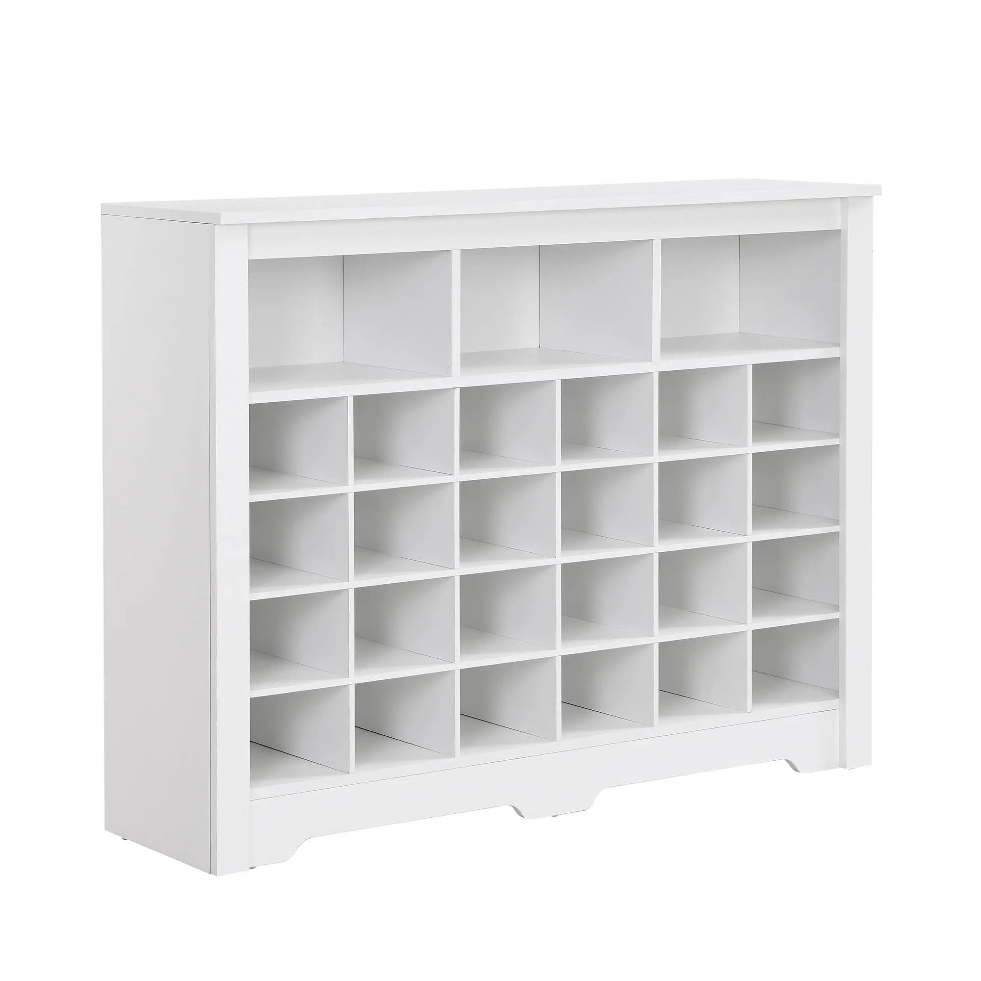 24 Shoe Cubby Console, Shoe Cabinet - White by Unique Piece Furniture