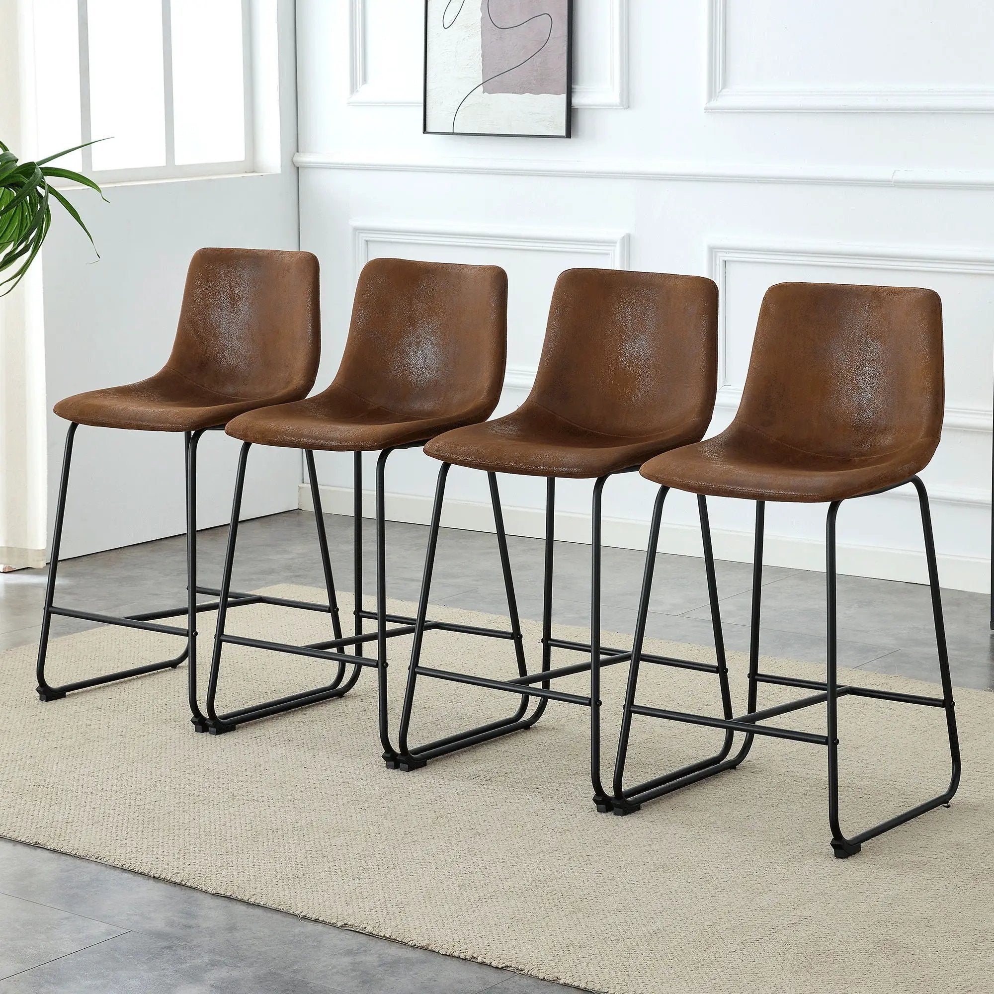 Retro Bar Chairs, Comfortable Stools (Set of 2) by Unique Piece Furniture