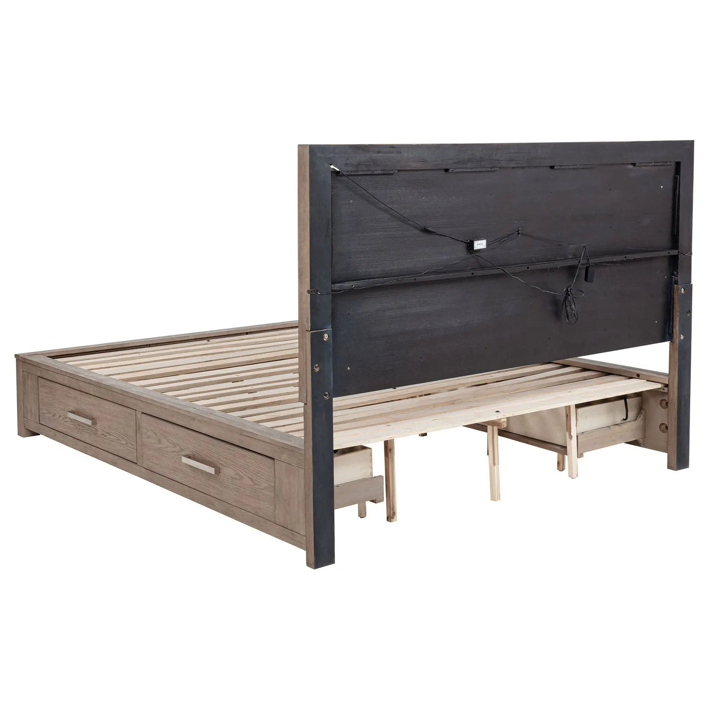 Gibbons - LED Storage Bed With Upholstered Headboard by HouseOfZazla
