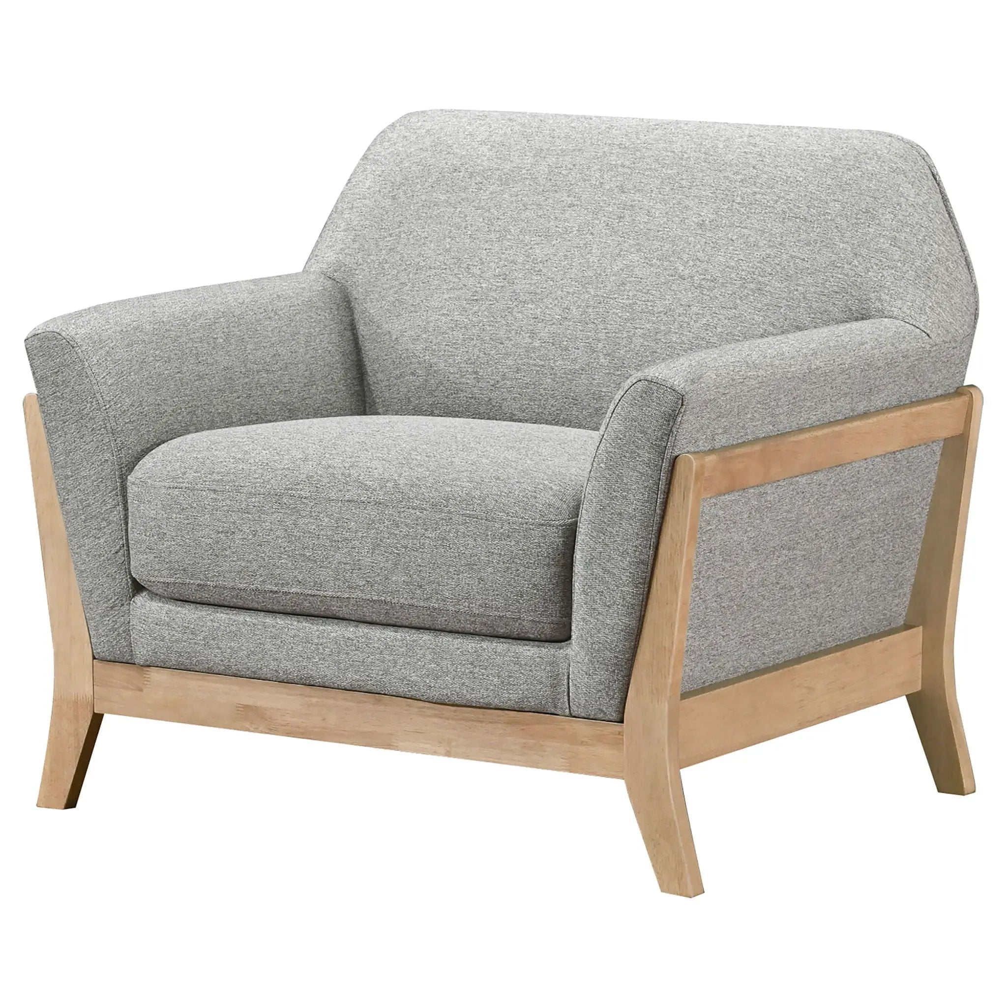 Vaughn Fabric Upholstered Flared Arm Accent Chair Grey by Unique Piece Furniture