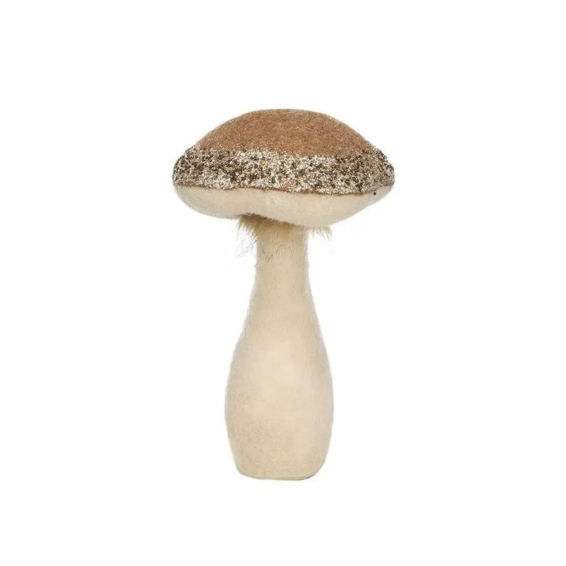 Mushroom Holiday Ornament, For Harvest Festival Fall Festival & Thanksgiving Table Decorations (Set of 2) - Beige / Light Brown by Unique Piece Furniture