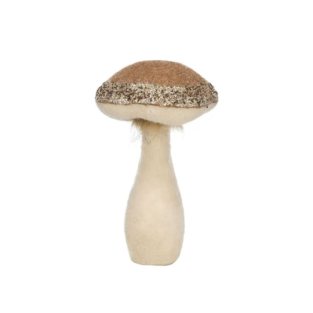 Mushroom Holiday Ornament, For Harvest Festival Fall Festival & Thanksgiving Table Decorations (Set of 2) - Beige / Light Brown by HouseOfZazla