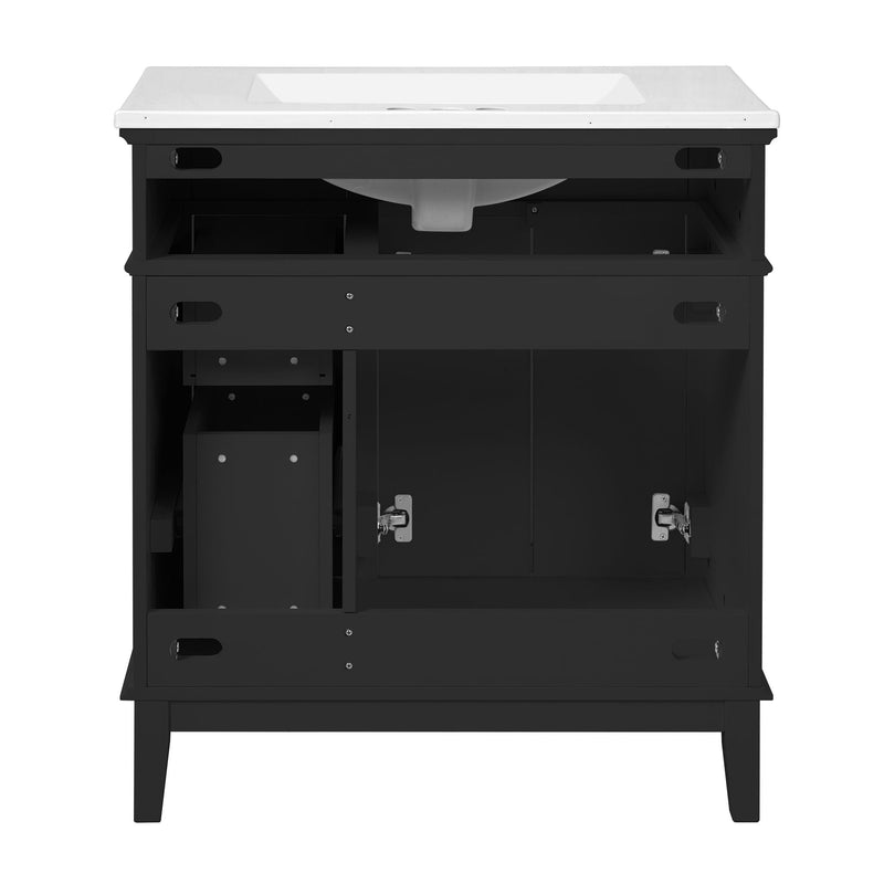 Modern Bathroom Vanity With Sink, Storage Cabinet, Soft Close Doors, Deep & Standard Drawers by HouseOfZazla
