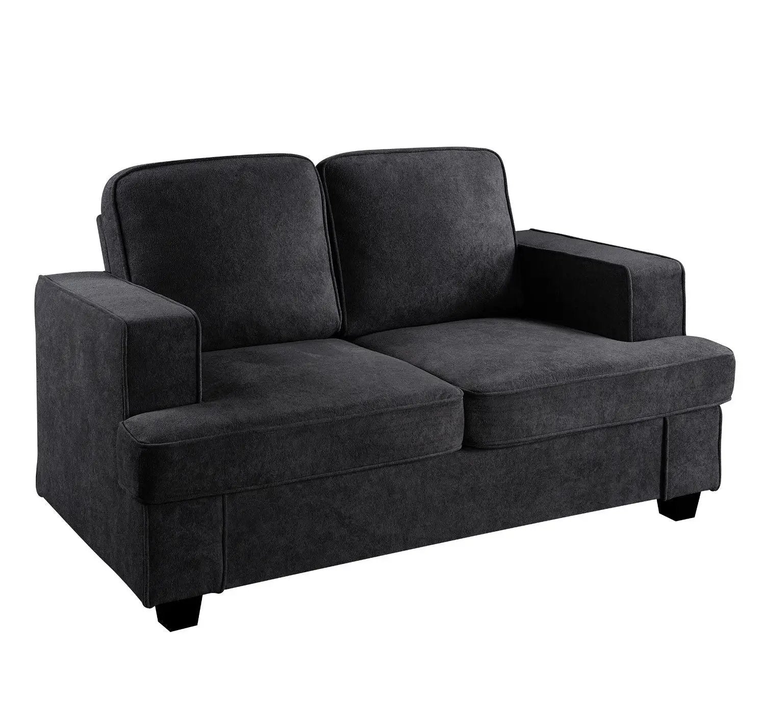 Modern Loveseat, Comfortable 2 Seater Couch With Deep Seating, Loose Back Cushions, Wide Arms by HouseOfZazla