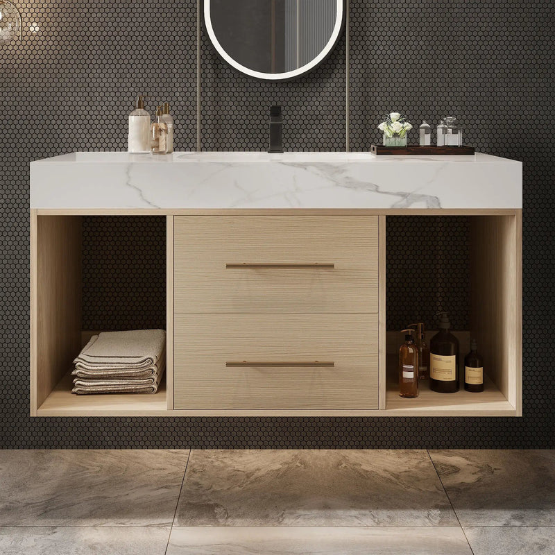 39.4" Floating Bathroom Vanity with Ceramic Sink by HouseOfZazla
