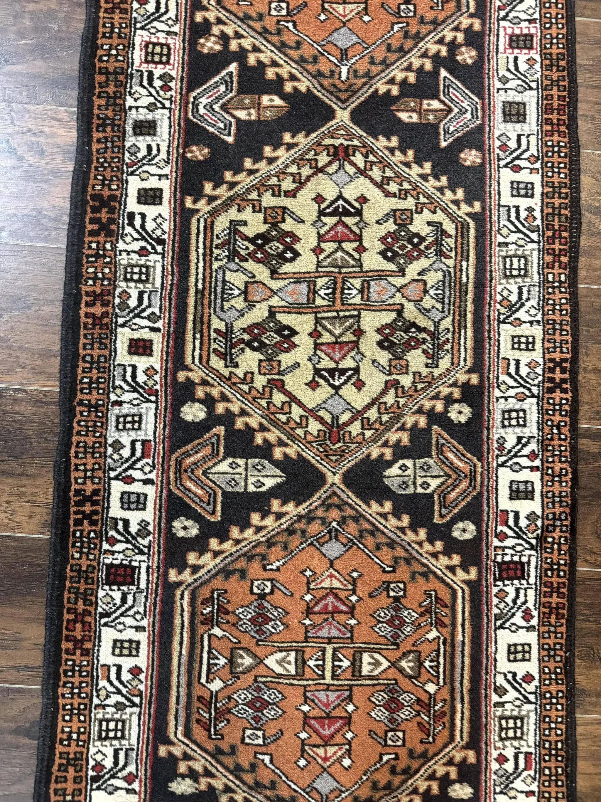 Persian Tribal Runner Rug 2.4 x 9.4, Geometric Medallions, Sarab Runner by Jewel Rugs