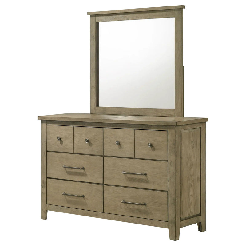 Hazlewood 6-drawer Bedroom Dresser with Mirror Vineyard Oak by Unique Piece Furniture