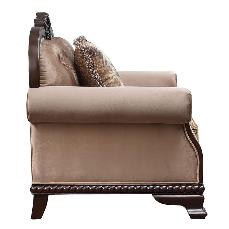 Chateau De Ville - Chair With Pillow (Same Lv01590) - Fabric & Espresso by Unique Piece Furniture