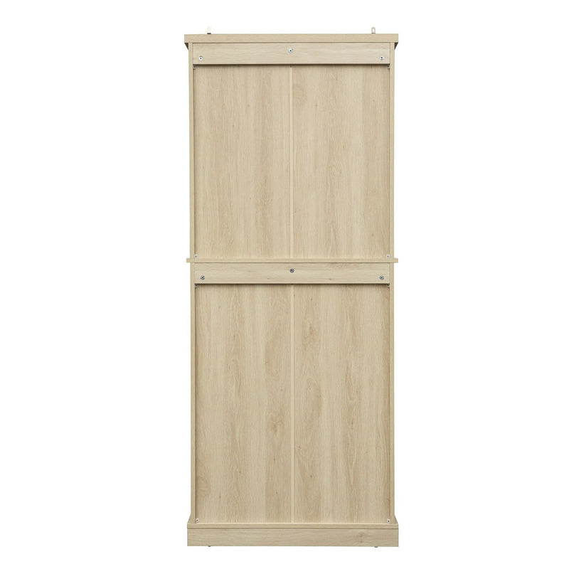 4 Door Storage Cabinet With 1 Drawer And 4 Adjustable Inner Shelves - Natural by HouseOfZazla