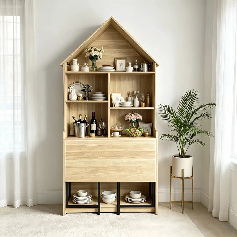 Folding Craft Desk with Storage Shelves by HouseOfZazla