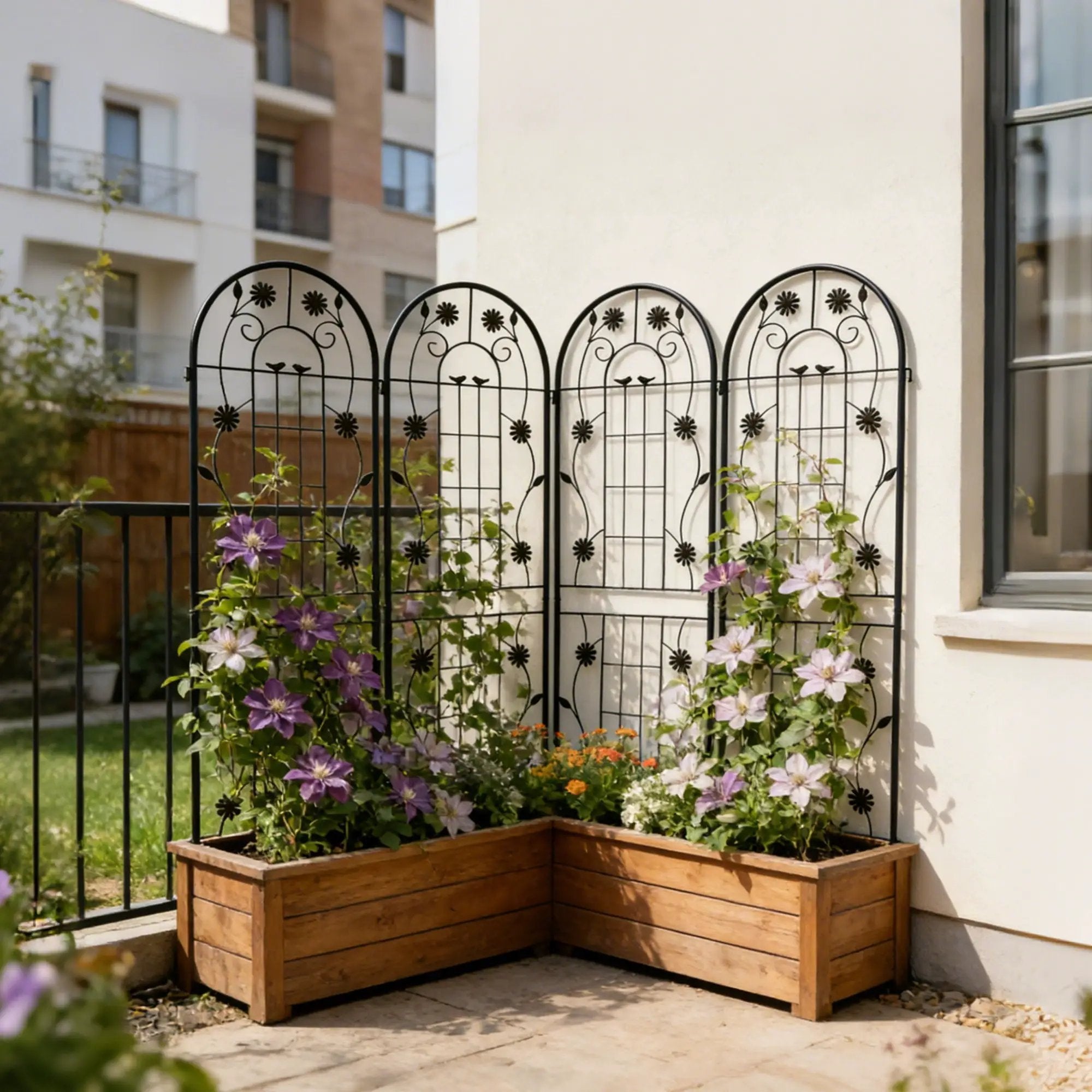 Metal Garden Trellis Rustproof Trellis For Climbing Plant Outdoor Flower Support by Unique Piece Furniture
