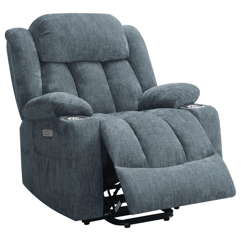 Houston Upholstered Power Lift Recliner Slate Blue by Unique Piece Furniture