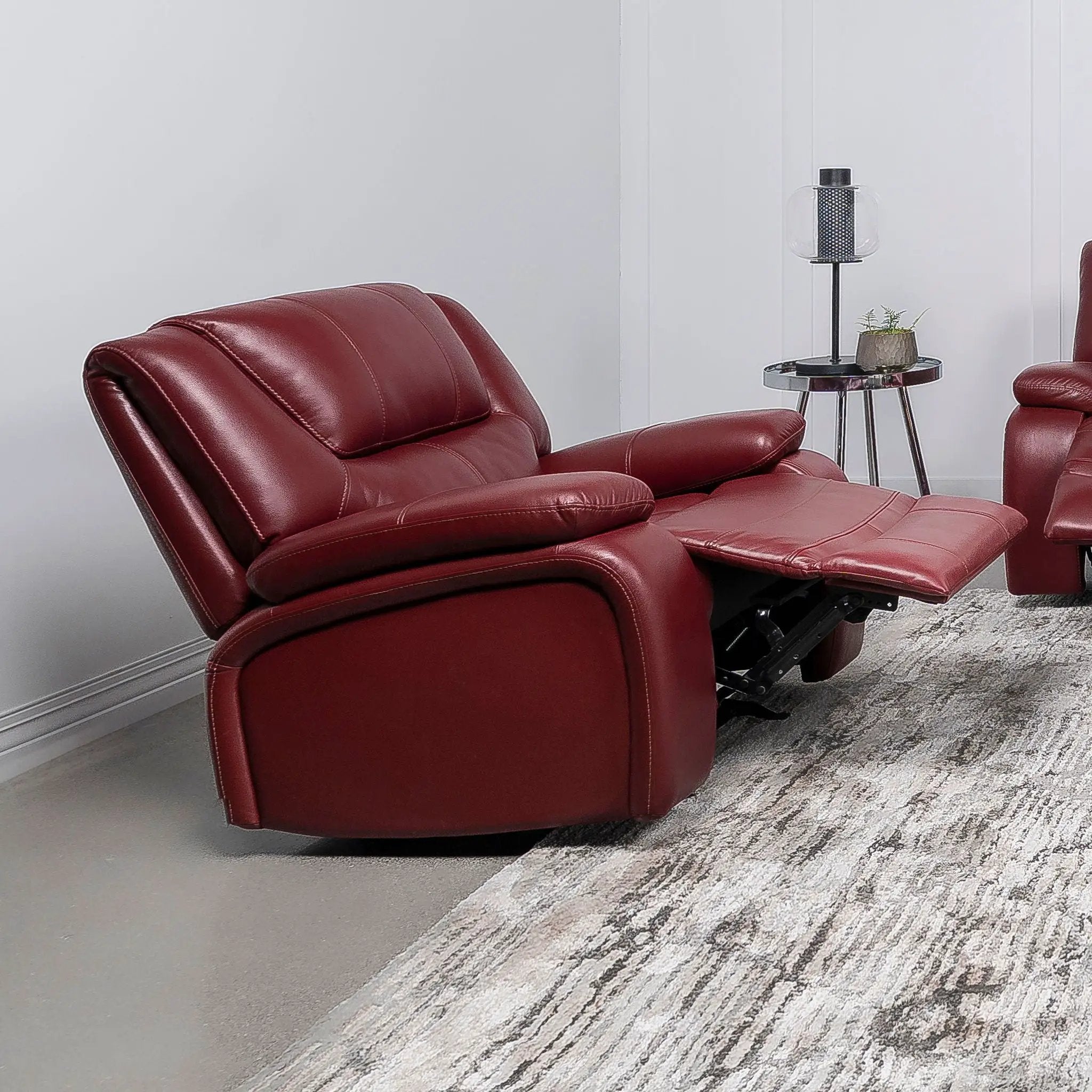 Camila Upholstered Glider Recliner Chair Red by Unique Piece Furniture
