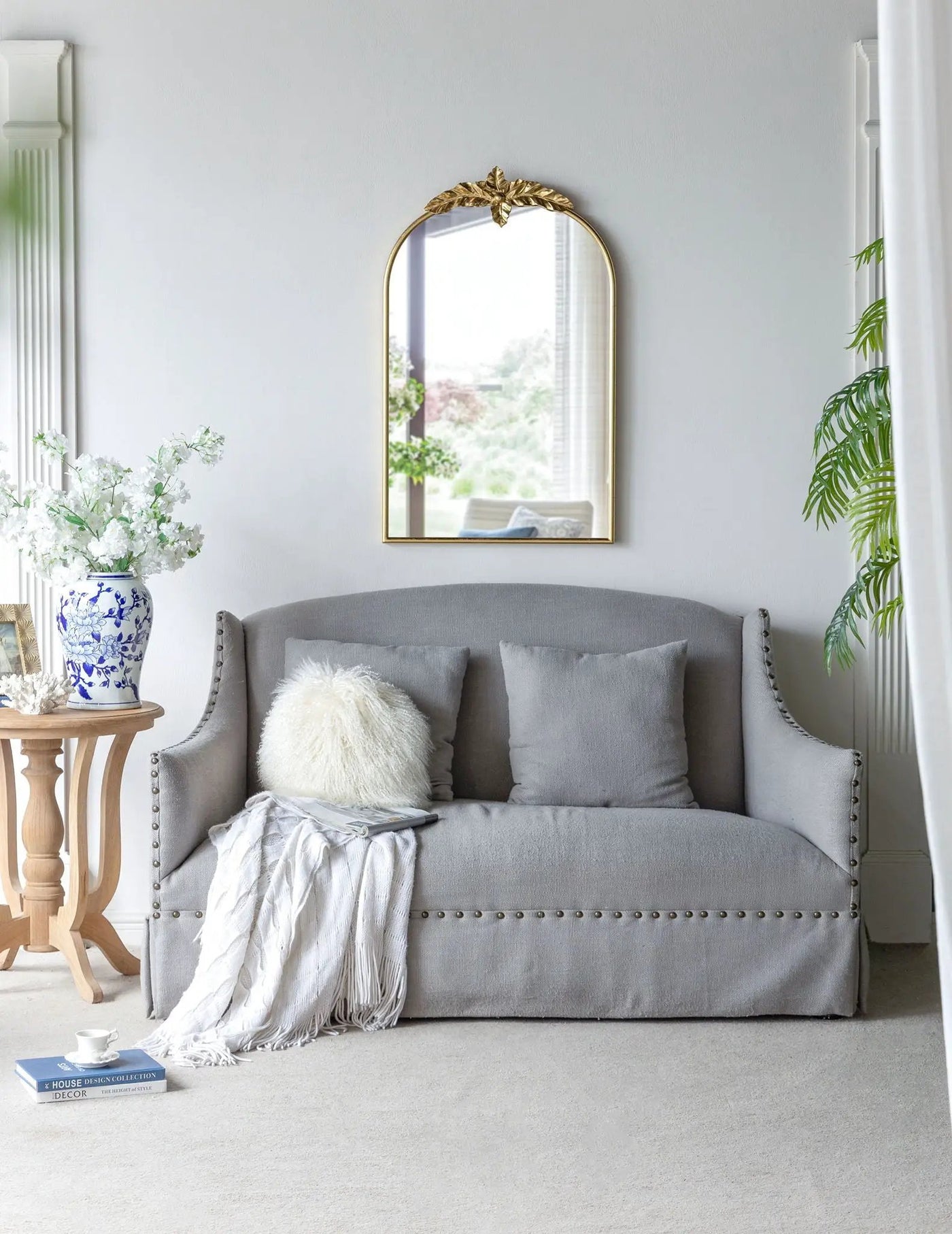 Arched Wall Mirror With Metal Frame, Wall Mirror For Living Room by HouseOfZazla