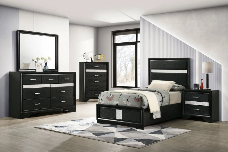 Miranda 5-piece Twin Bedroom Set Black by Unique Piece Furniture
