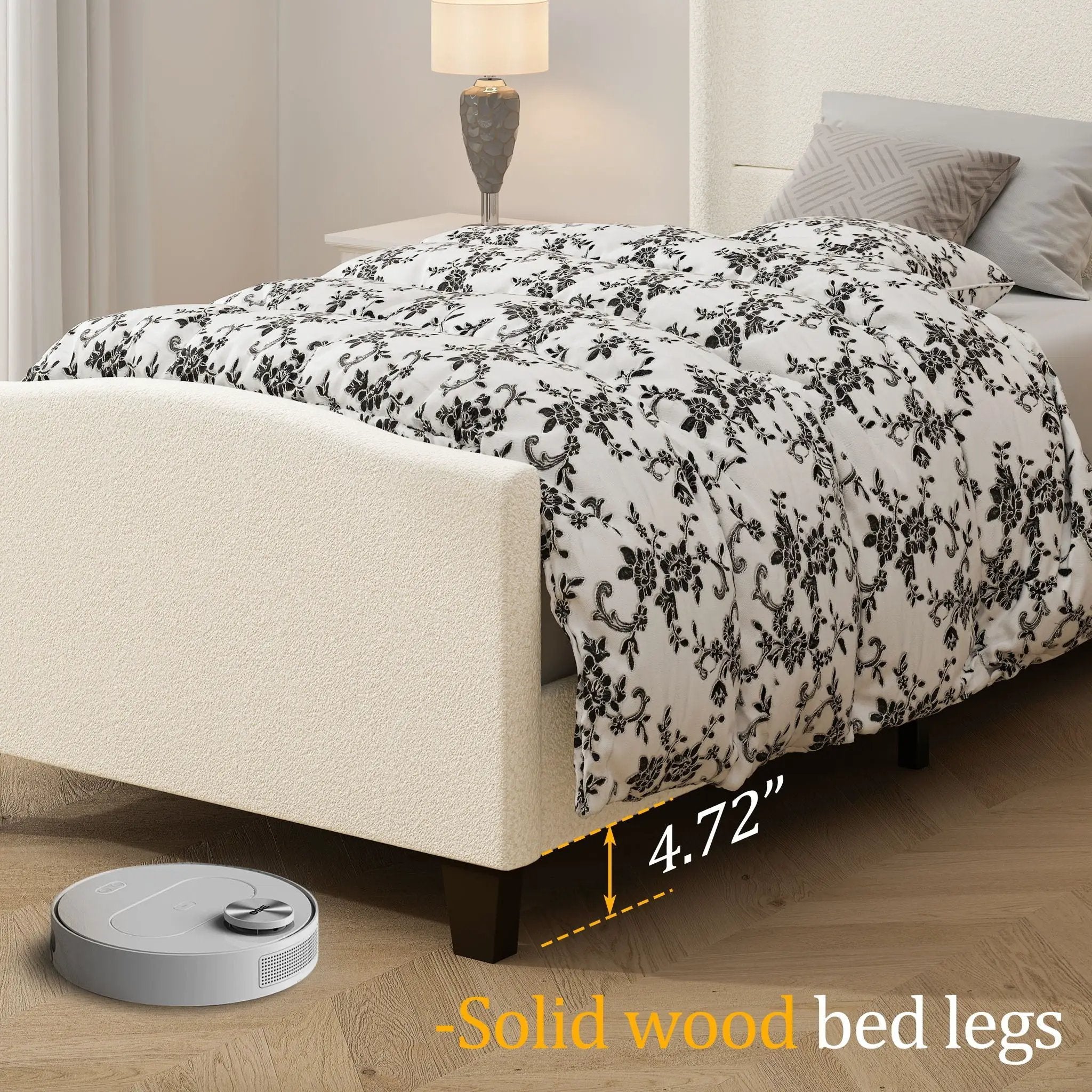 Platform Bed Frame With Tall Headboard And High Footboard by HouseOfZazla