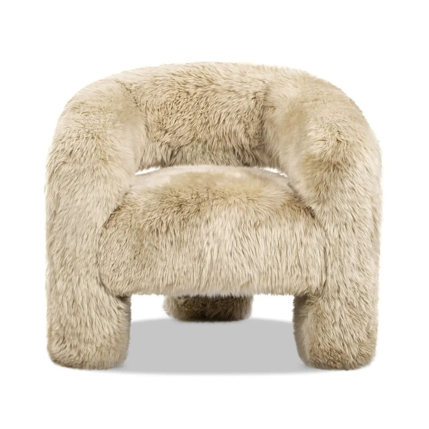 Avalon - Genuine Sheepskin Fur Split Barrel Back Accent Chair - Natural Blonde by Unique Piece Furniture