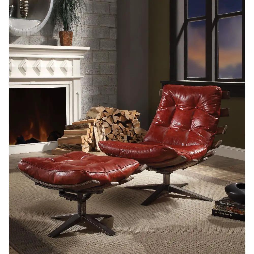 Gandy - 2Pc Pk Chair & Ottoman by Unique Piece Furniture