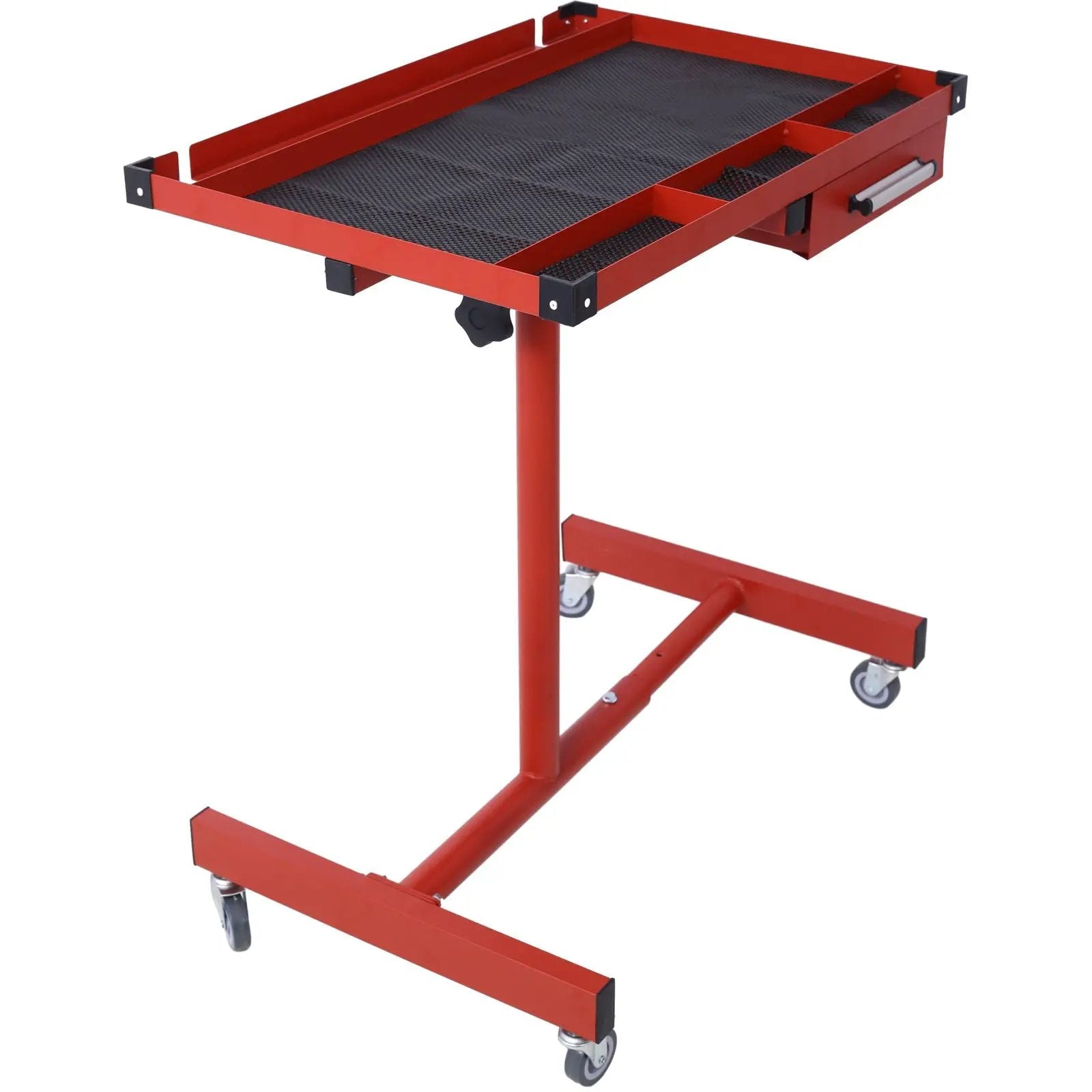 Adjustable Tear Down Work Table With Drawer For Garages, Repair Shops, And Diy, Portable, (4) 2.5" Swivel Casters, 220 Pound Capacity, Rubber Corners, Heavy Duty Steel by Unique Piece Furniture