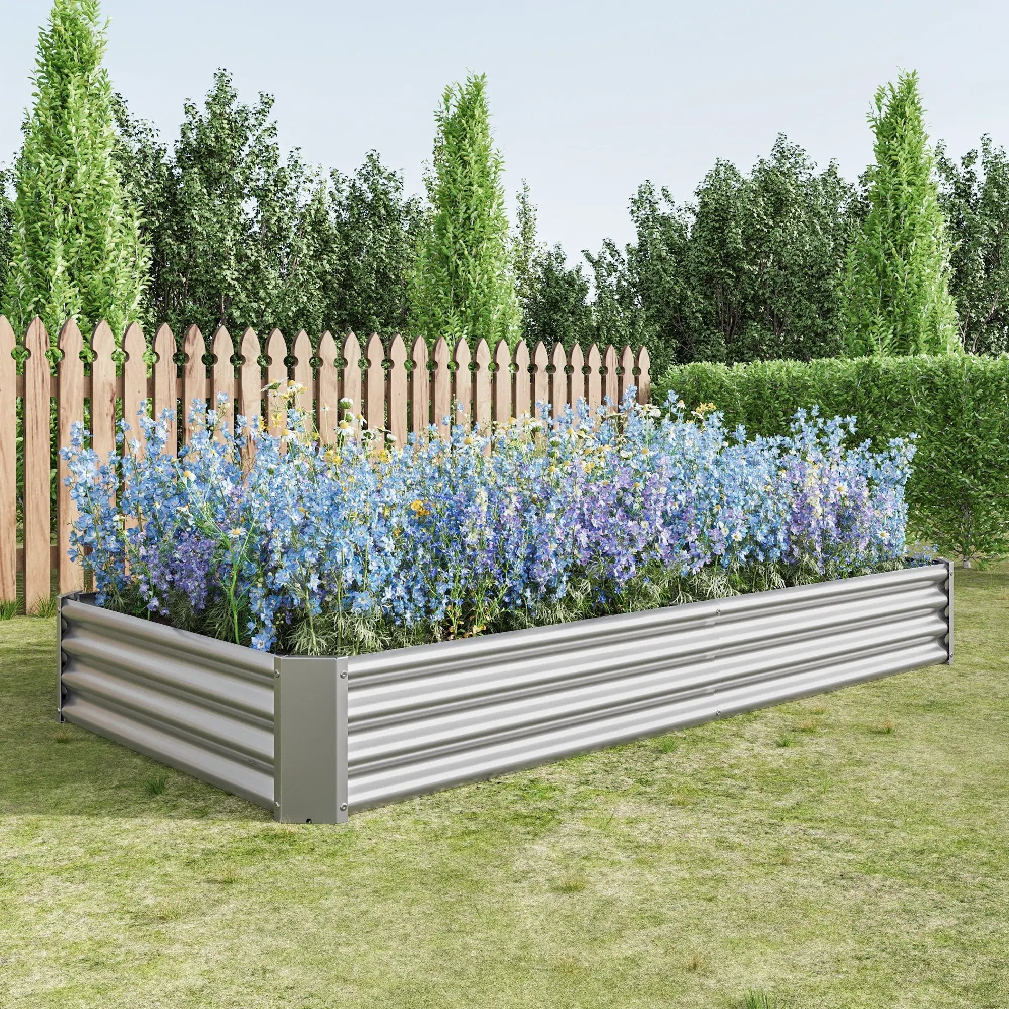 Raised Garden Bed Kit - Metal 7.6x3.7x0.98 ft by HouseOfZazla