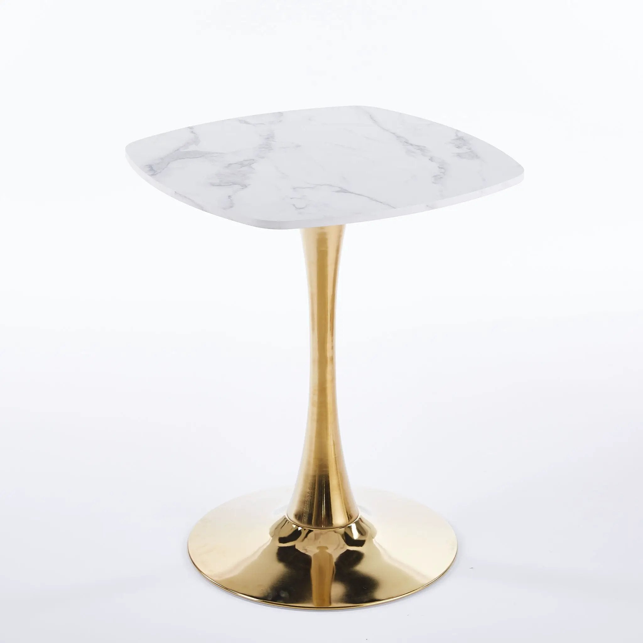 Square Tulip Dining Table For 2 - 4 People - Golden / White