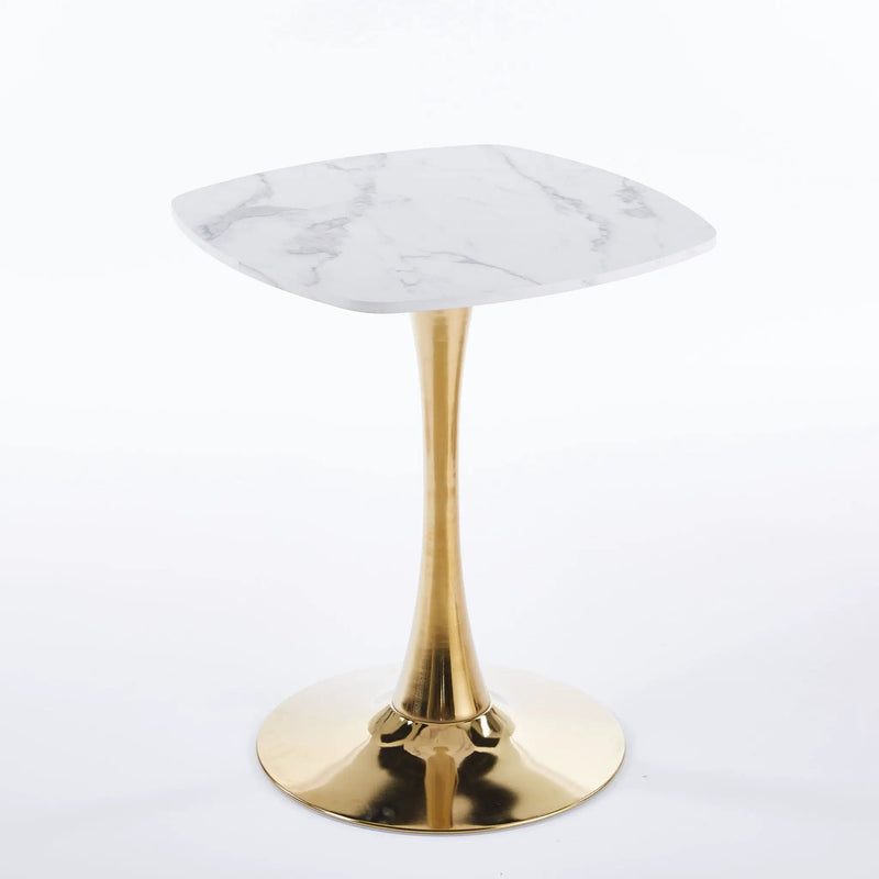 Square Tulip Dining Table For 2 - 4 People - Golden / White