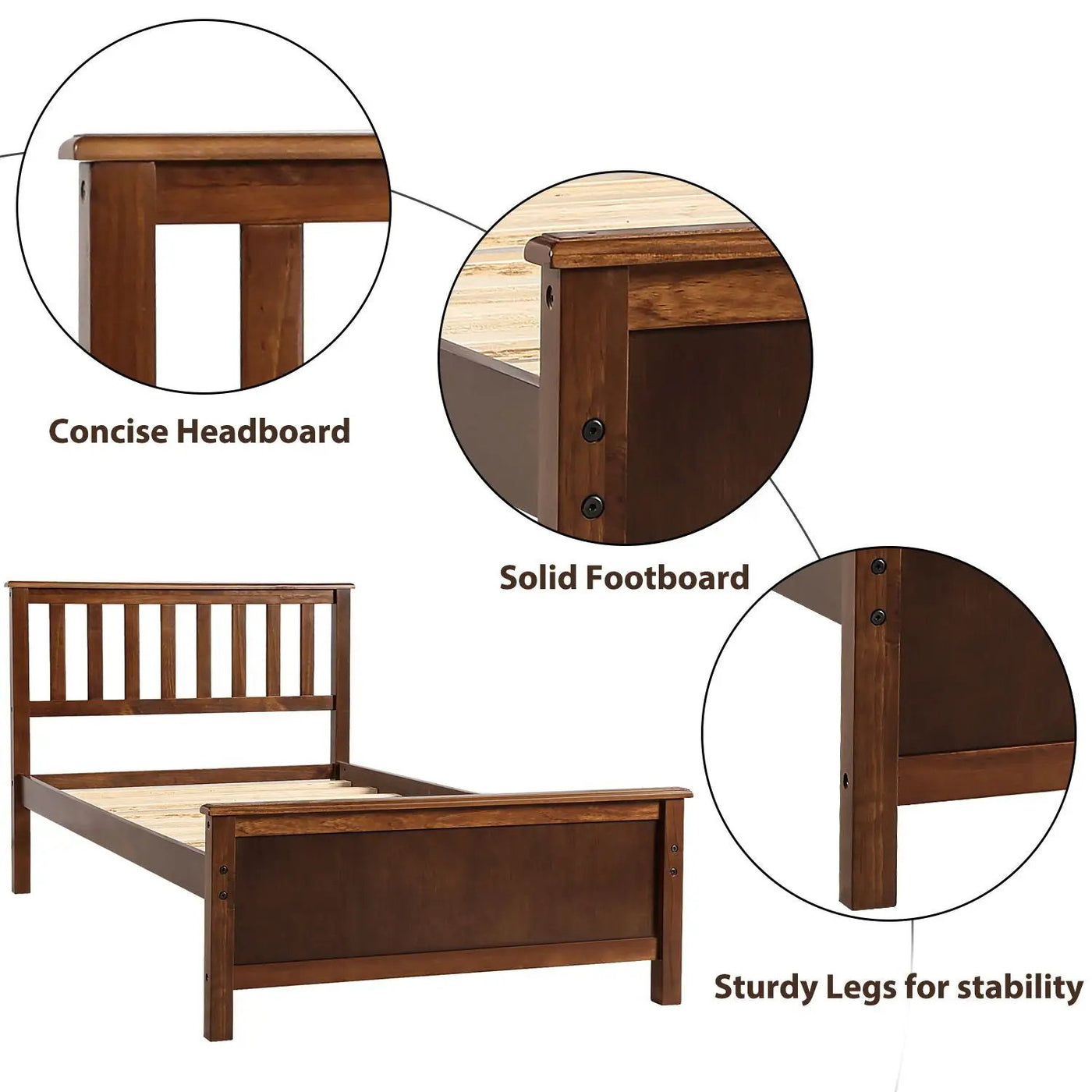Platform Bed With Headboard, Footboard And Wood Slat Support by Unique Piece Furniture