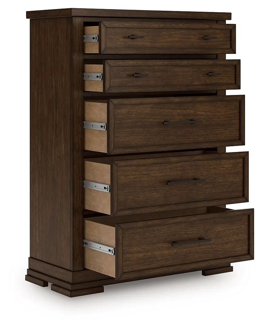 Taffenbrook - Five Drawer Chest - Medium Brown by Unique Piece Furniture