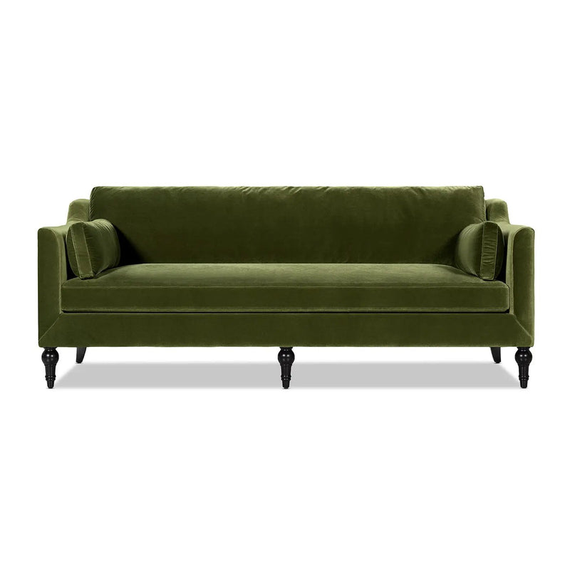 Josephine 84.5" Upholstered Modern Sofa, Olive by HouseOfZazla